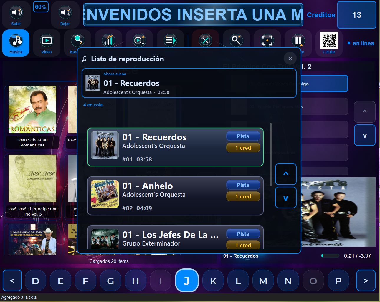 Lista de reproducción y cola